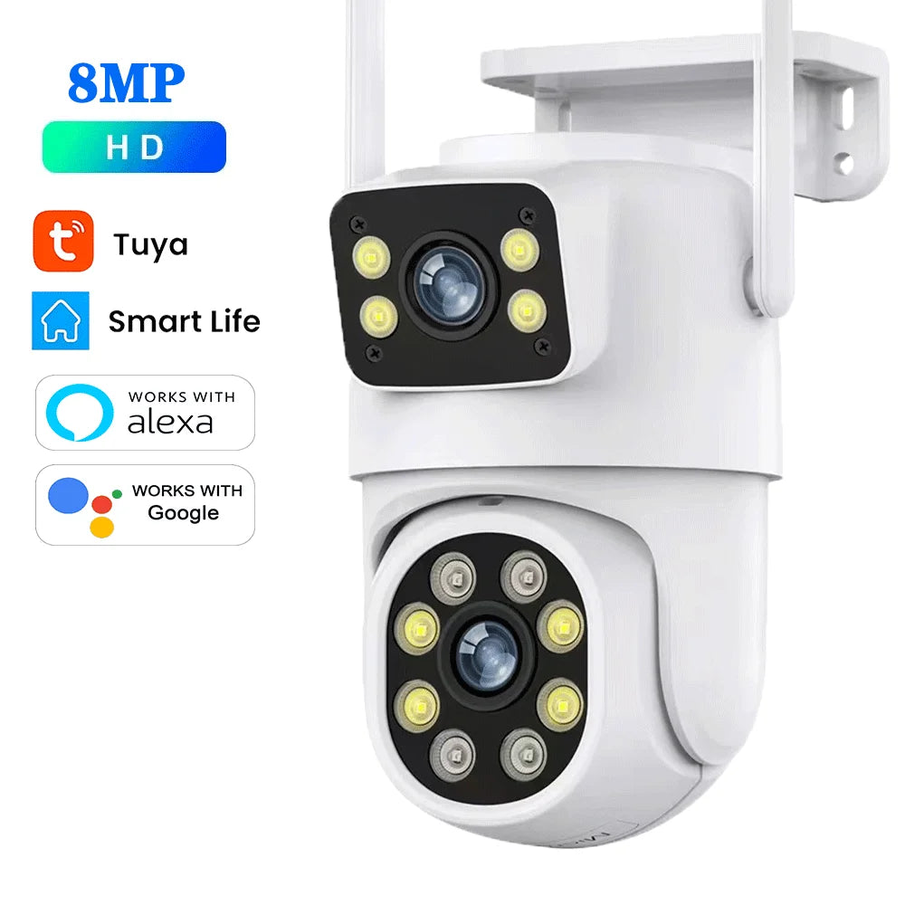 10MP Dual Lens Tuya Wifi Camera 8MP NO SD Card / US Plug