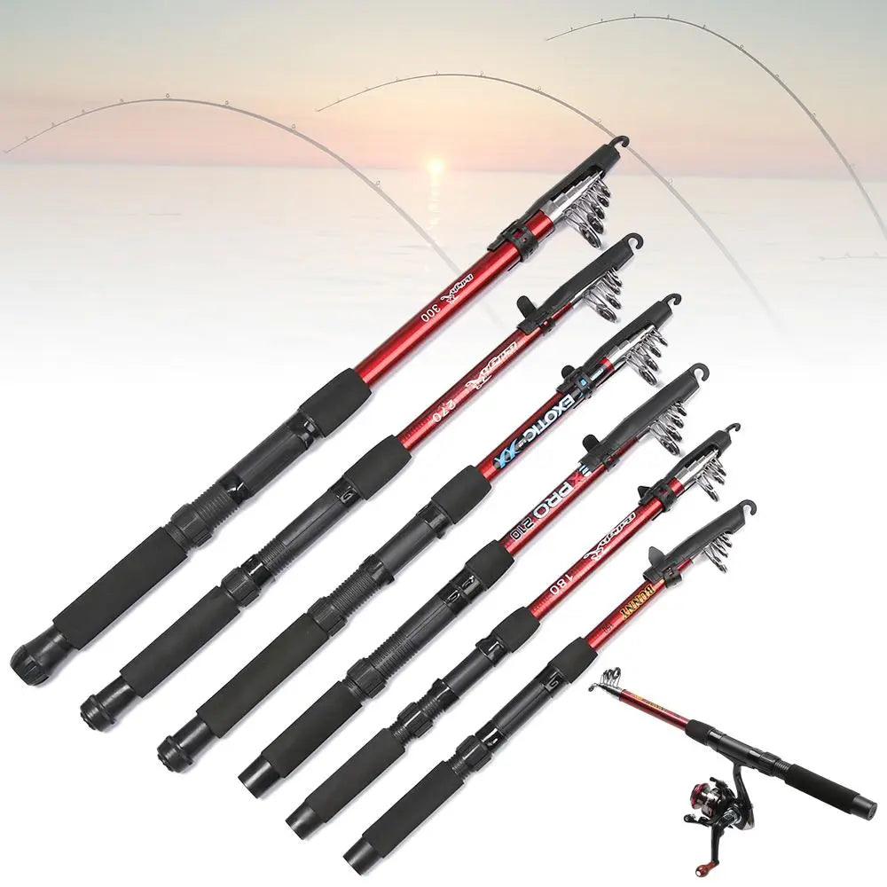 Telescopic Fishing Rod - 1.8M to 3M Durable Fiberglass Sea Rods