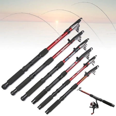 Telescopic Fishing Rod - 1.8M to 3M Durable Fiberglass Sea Rods