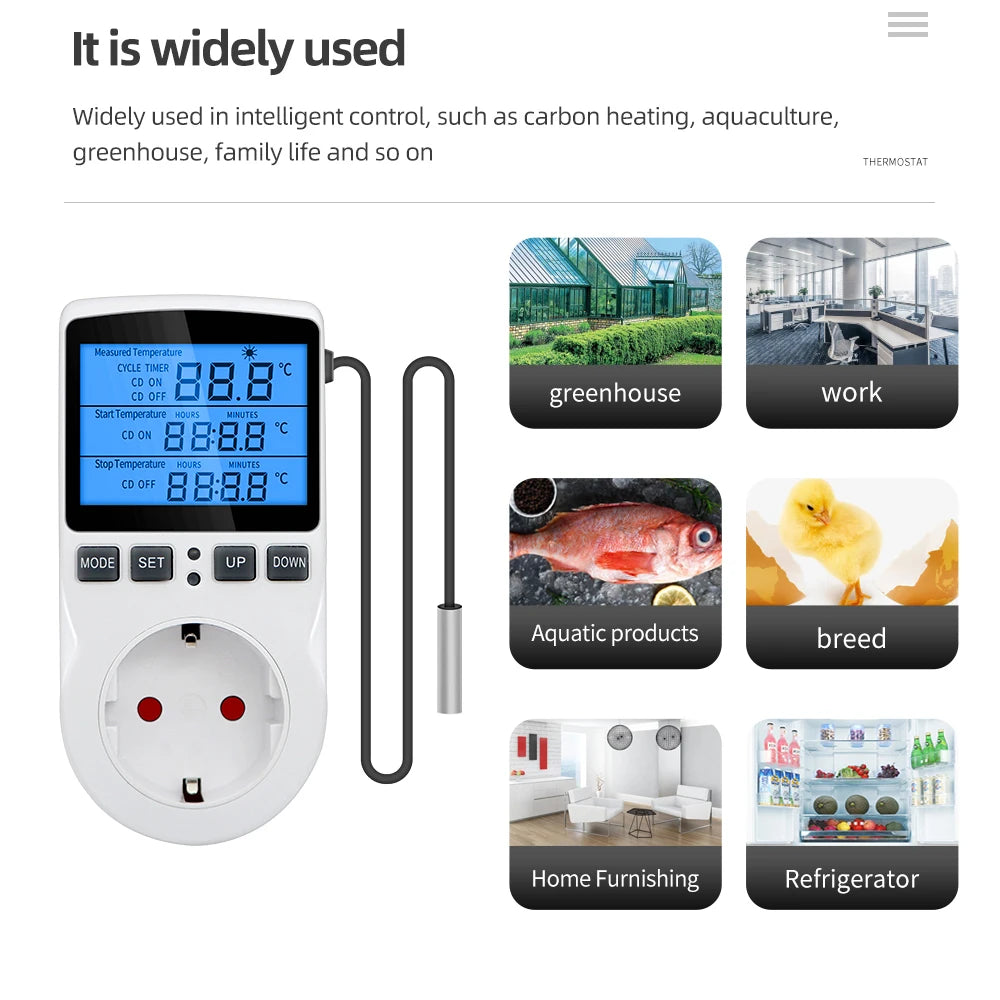 Thermostat Timer Socket &ndash; Digital Temperature Control