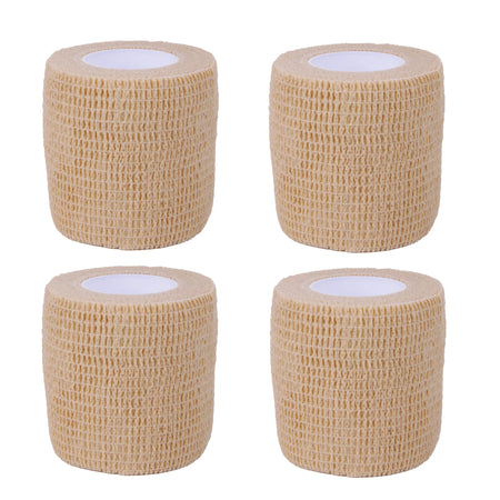 Self-Adhesive Elastic Bandage Wrap for Sports &amp; Tattoo Protection Khaki x 4