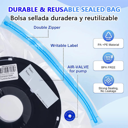 Filament Vacuum Storage Bags with Hand/Electric Pump - Keep Filaments Dry
