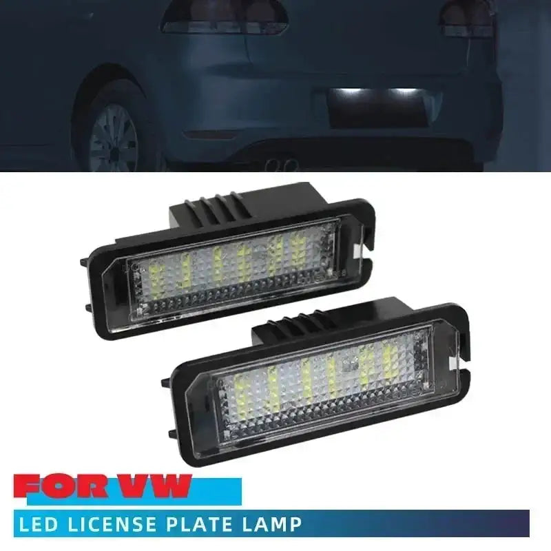 VW Two Piece LED License Plate Lights Canbus 12V For Golf