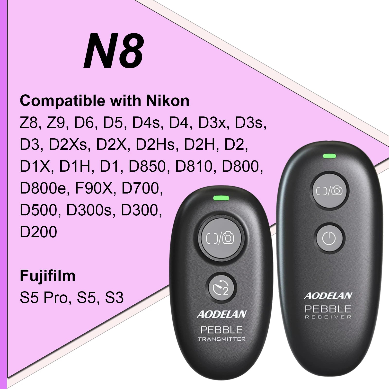 AODELAN Wireless Camera Shutter Release Remote for Canon, Sony, Nikon N8 For Nikon / CHINA