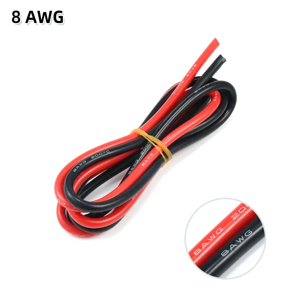 2 Meter Silicon Wire 8 10 12 14 16 18 20 22AWG Heatproof Soft Silicone Silica Gel Wire Cable (1Meter Red+1Meter Black) ) by InterCyprus Trading Ltd