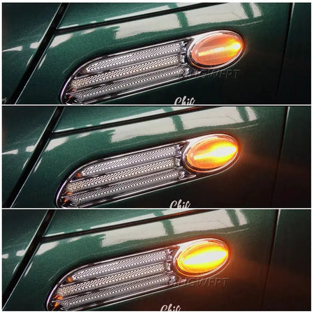 2x LED Side Marker Turn Signal Light Flowing Water Repeater Indicator Waterproof Dynamic Blinker For BMW Mini Cooper R50 R53 R52 by InterCyprus Trading Ltd