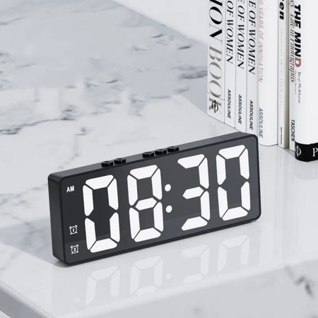 NieNie Dual Alarm LED Clock with Voice Control and Temperature Display