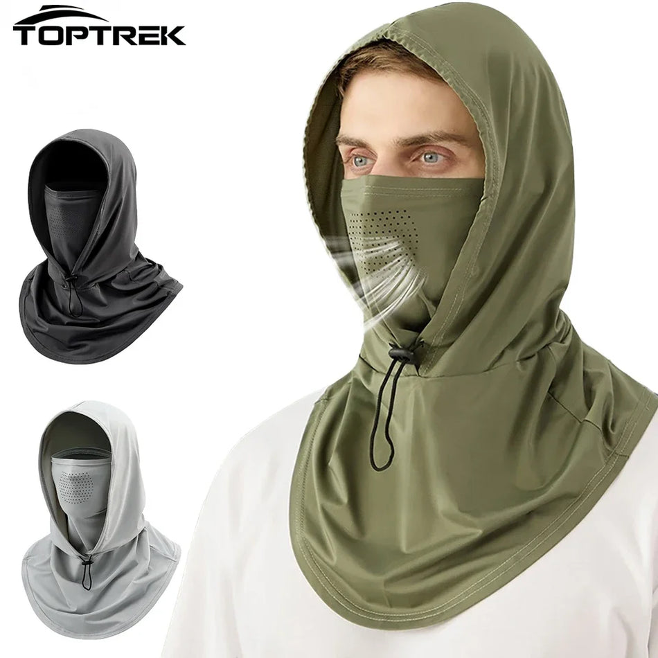 Καπέλο πλήρους προσώπου με μάσκα για ποδηλασία και ψάρεμα, προστατευτικό λαιμού, προστασία UV