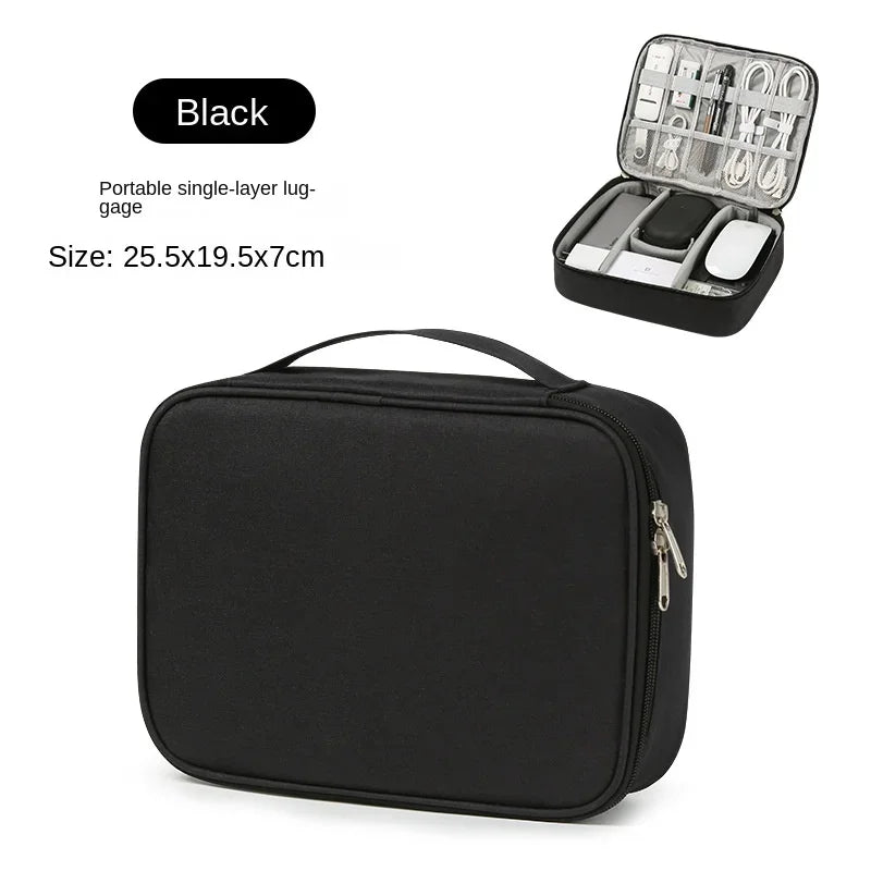 Portable USB Data Line Charger Storage Bag &ndash; Waterproof Bag Single layer black