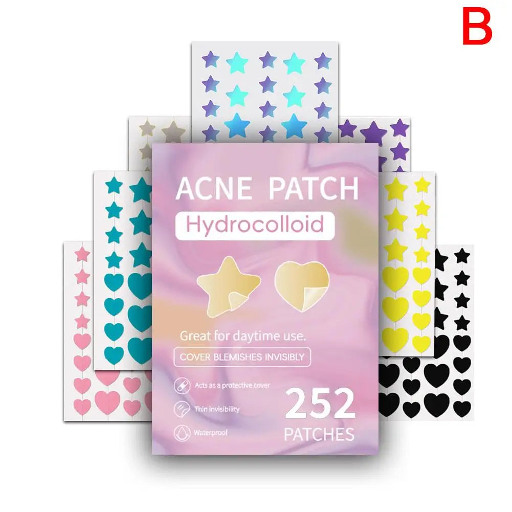 Colorful Star Pimple Patch - Invisible Acne Removal &amp; Skin Care Stickers B / CN