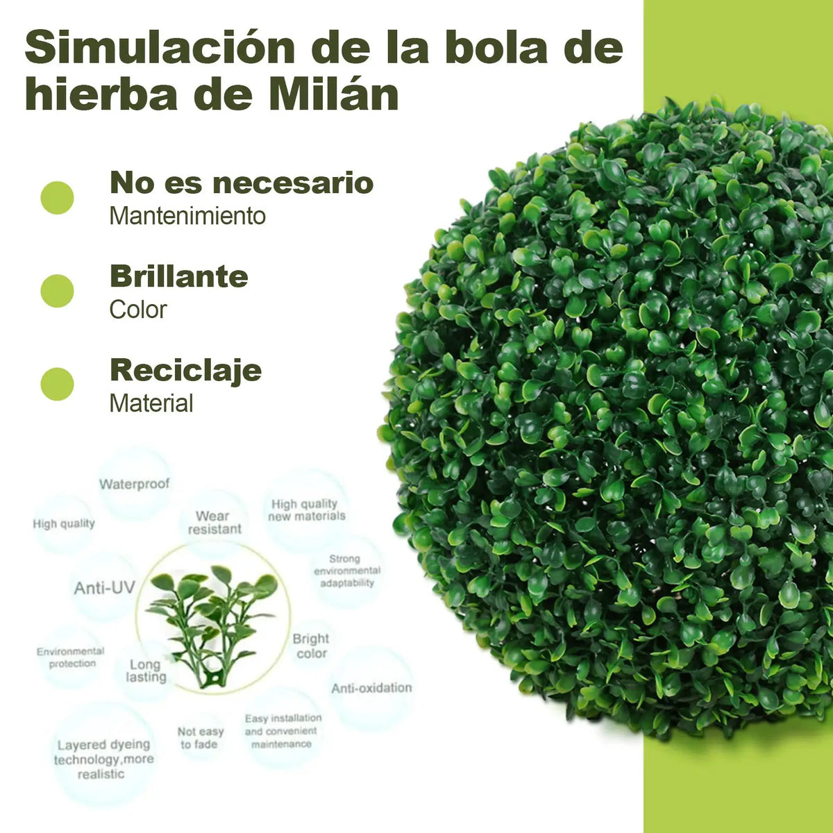 Artificial Grass Dome Ball Plants Simulation Leave Grass Ball Eco-friendly green 15/20/25/30/40cm Indoor Or Outdoor by InterCyprus Trading Ltd