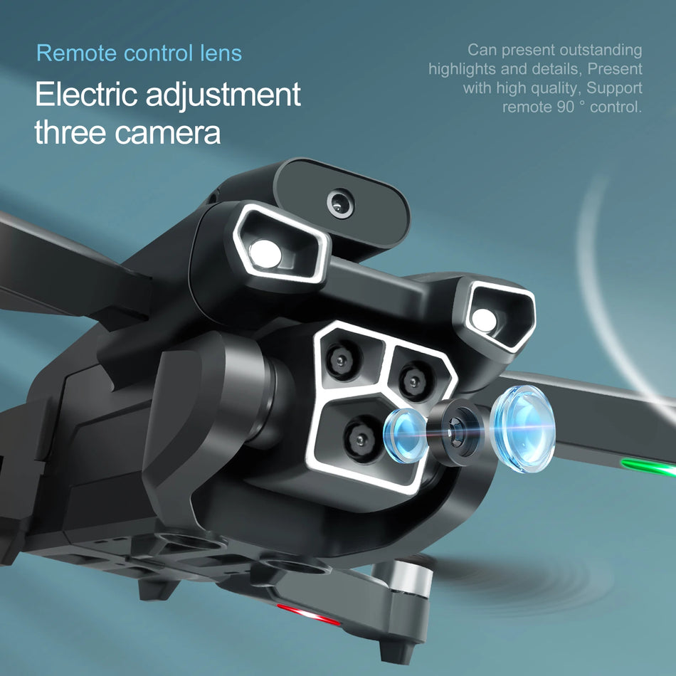 🟠 Νέο S151 Drone χωρίς ψύξη κινητήρα UAV Optical Flow 8K HD Διπλή κάμερα πτυσσόμενη quadcopter Αποφυγή εμπόδια ESC wifi dron rc παιχνίδια