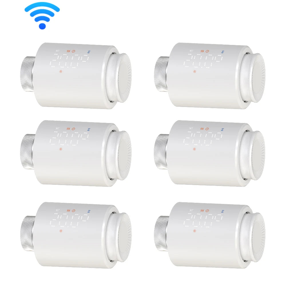 Tuya Smart WiFi Thermostatic Radiator Valve TRV &ndash; Remote App 6pcs WiFi / 3 x 1.5V
