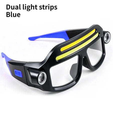 Rechargeable COB LED Glasses Headlight TYPE C Waterproof Lightweight Adjustable Angle Work Lamp for Car Maintenance Repair by InterCyprus Trading Ltd