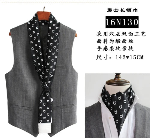 SIERSIYU Men's Silk Scarf &ndash; Versatile British Stripe Print