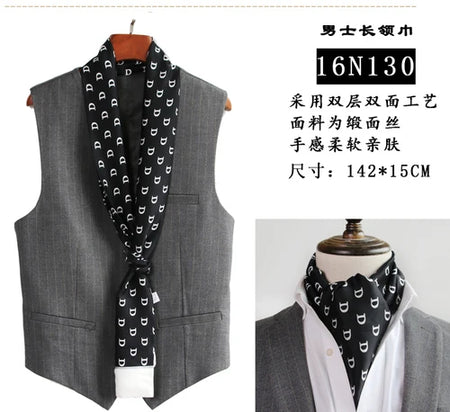 SIERSIYU Men's Silk Scarf &ndash; Versatile British Stripe Print