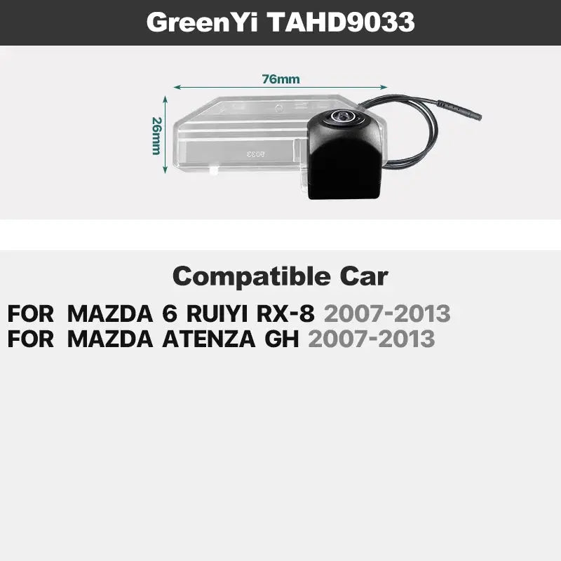 Dynamic Trajectory AHD Car Plate Light Rear View Camera For Mazda CX-7 CX-5 CX-3 CX-4 Mazda 6 Mazda 3 Axela BM Mazda2 Mazda5 M5 by InterCyprus Trading Ltd