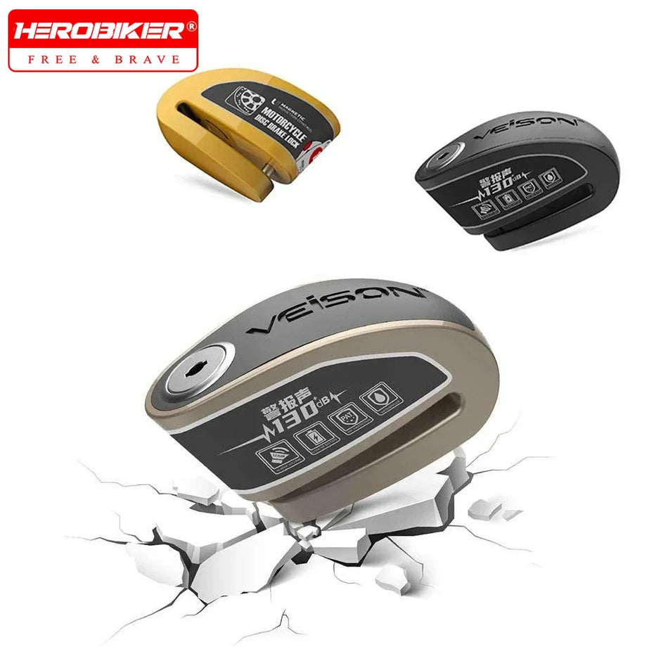 Κλειδαριά Δίσκου Μοτοσυκλέτας VEISON DX26 με Συναγερμό, 130dB, Ανοξείδωτο Ατσάλι