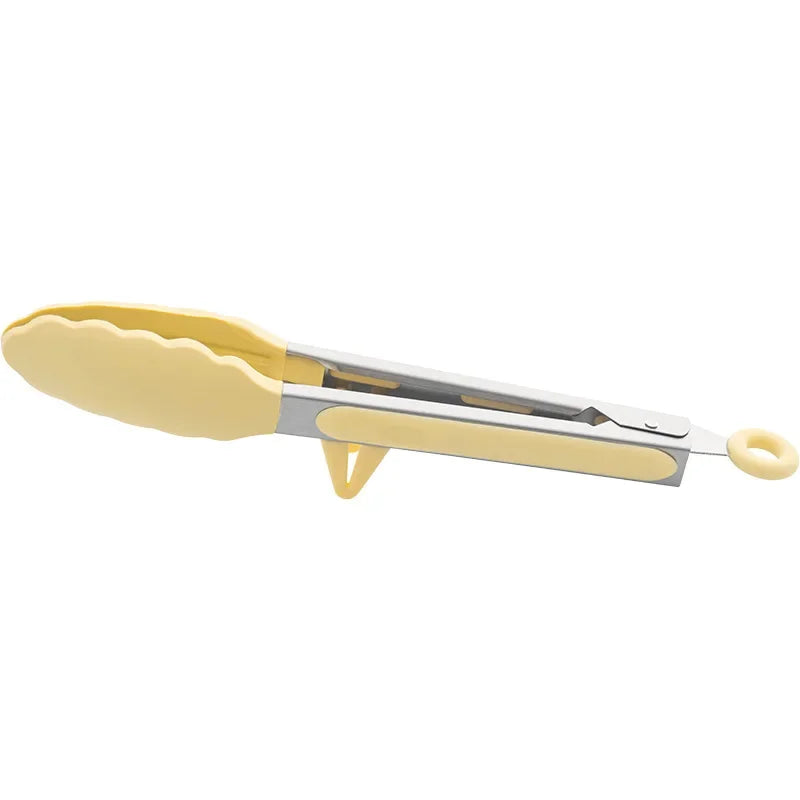 Silicone Non-Slip Cooking Tongs &ndash; Eco-Friendly Stainless Steel Grip Yellow