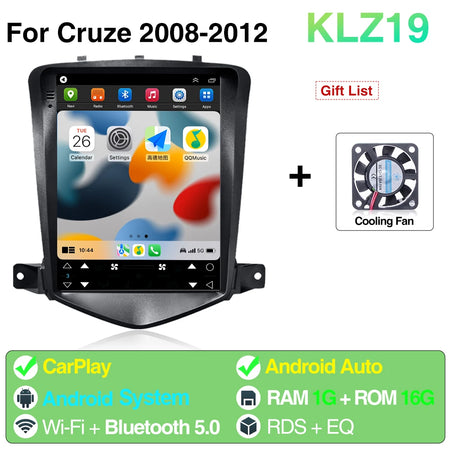 9.7 Inch Car Radio CarPlay Android Auto - Chevy Cruze GPS 1 16G wired