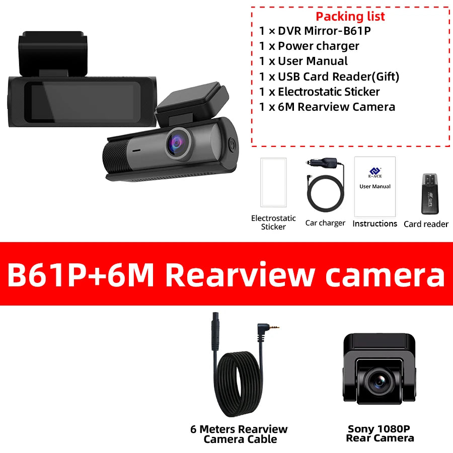 ACCEO 4K Dashcam - Built In GPS WiFi Night Vision Loop B61P-Sony 6M RC / None