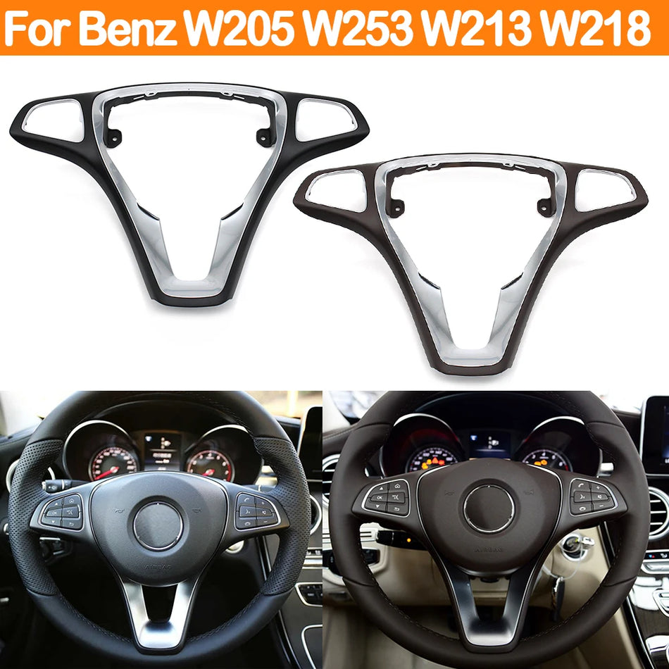 Mercedes Benz Steering Wheel Chrome Cover Panel Trim for C E GLC CLS PC and ABS
