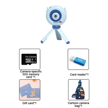 Toy Digital Video Camera For Children - Fun Kids Camera Blue-with Bag