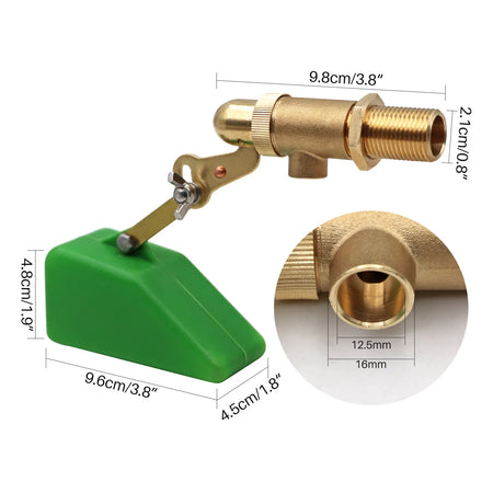 Half Inch Water Level Control Brass Valve &ndash; Automatic Fill green