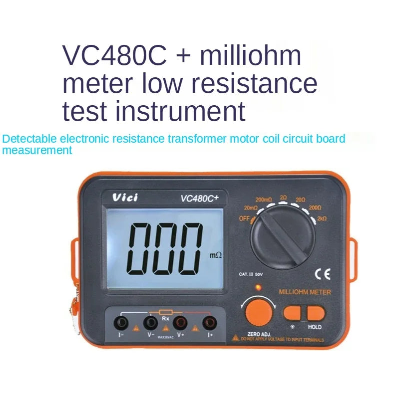 VC480C+ Digital Milliohmmeter &ndash; Wide 0.01m&Omega; to 2k&Omega; Range VC480C
