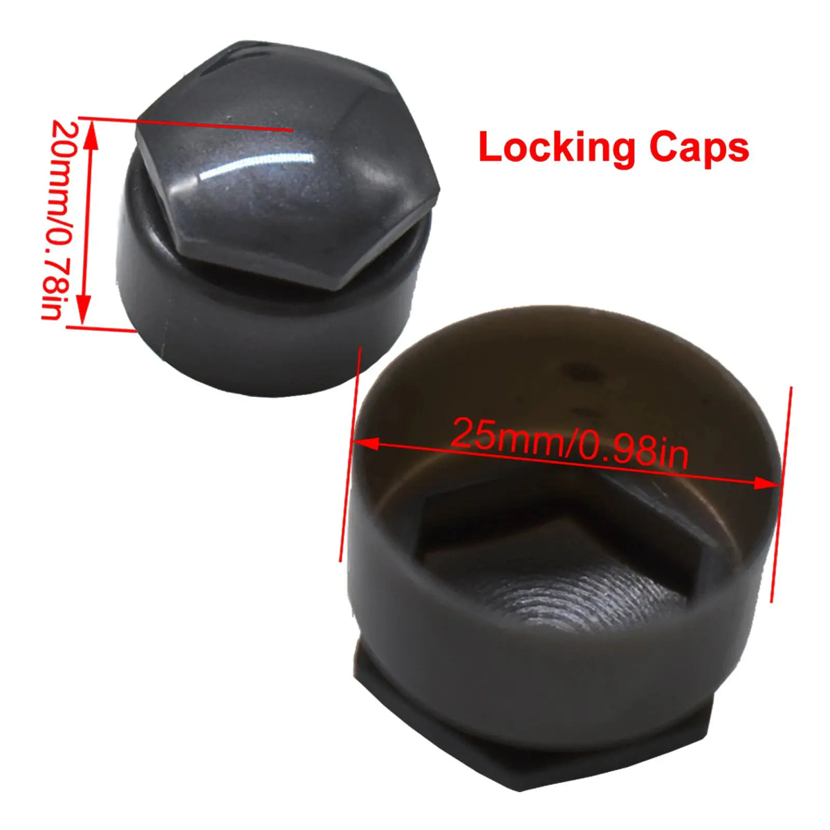 24x Car Wheel Nut Caps Accessories Auto Tyre Hub Screw Anti-Rust Protection Vehicle Bolts Studs Cover Black For Audi A4 A6 Q3 Q5 by InterCyprus Trading Ltd