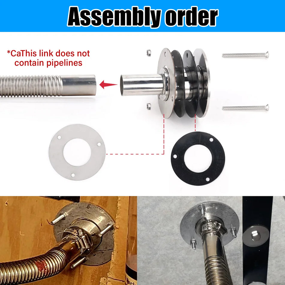 Edelstahl 316 24mm Auspuffrohr-Kit für Standheizungen, gerader Bogen