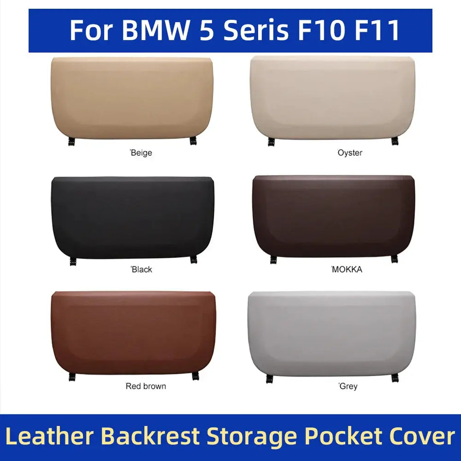 For BMW 5 7 GT Series 2009-2017 F10 F11 F01 F02 F07 Car Seat Back Panel Leather Backrest Storage Pocket Cover by InterCyprus Trading Ltd