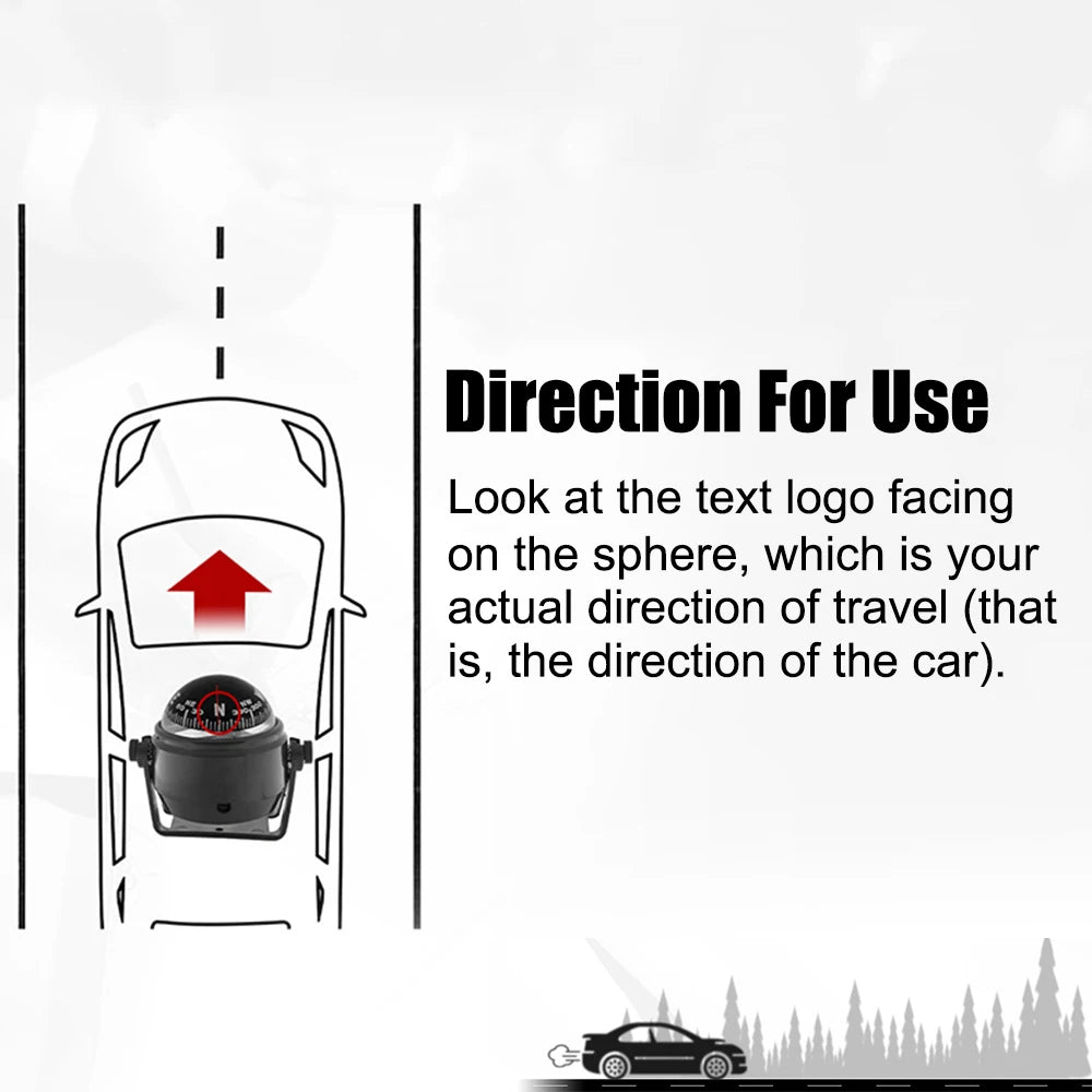 LC550 12V Waterproof Boat Compass &ndash; LED Light Navigation
