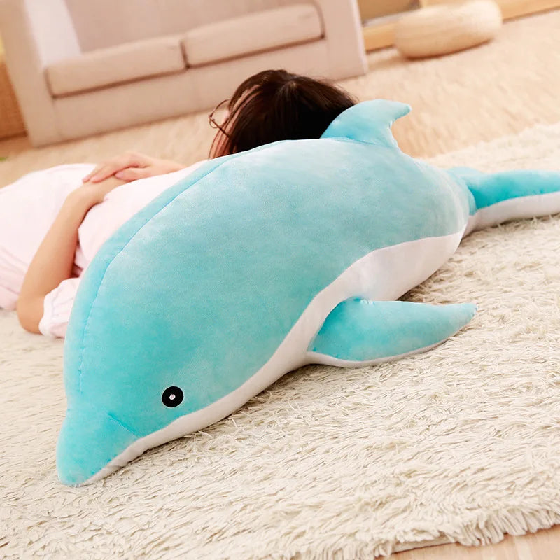 Cute Large Plush Dolphin Toy - Perfect Baby Sleeping Pillow