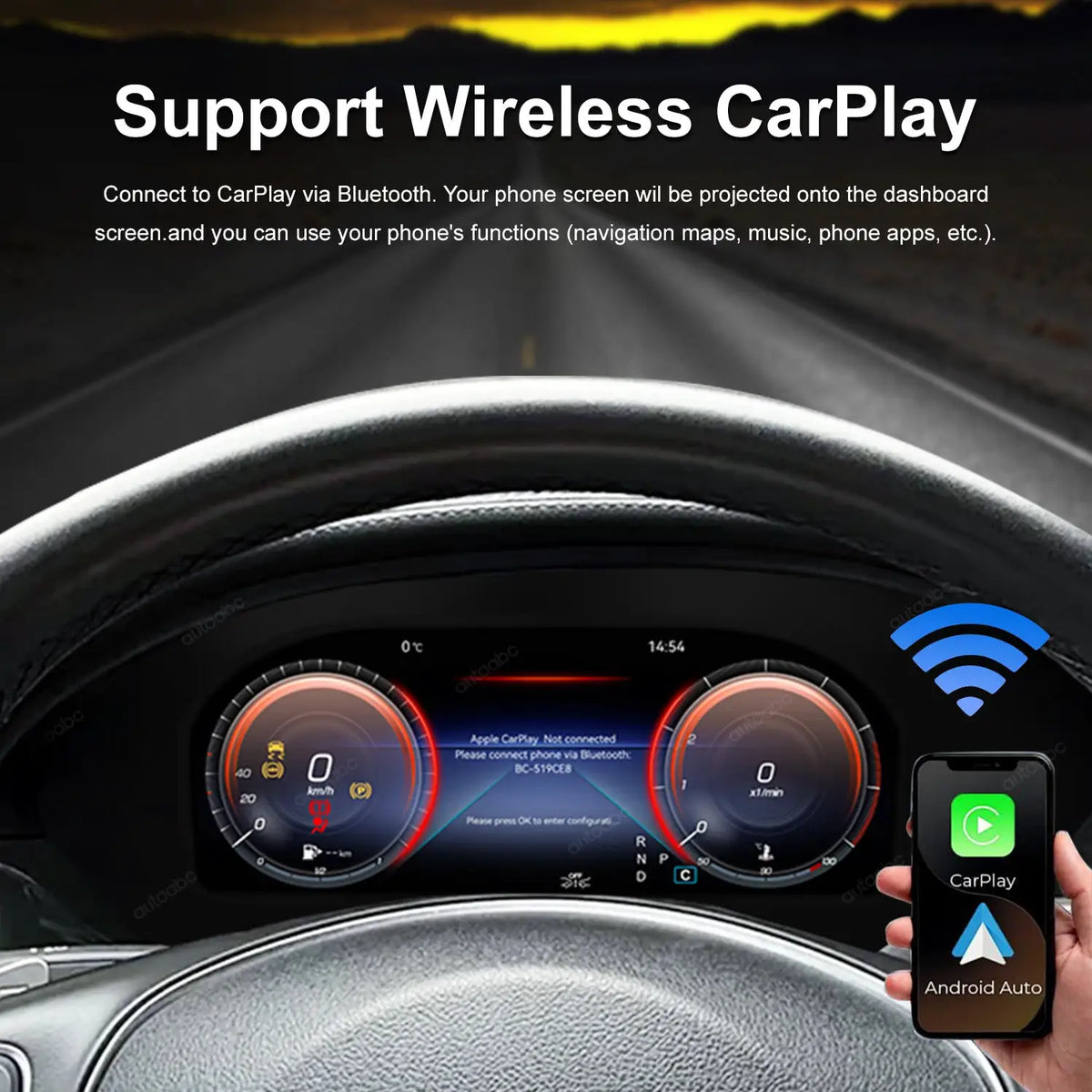 12.3 "1720*720 LCD Digital Dashboard Cluster Wireless CarPlay Android Auto For Benz CLS 2012-2017year support Steering wheel by InterCyprus Trading Ltd