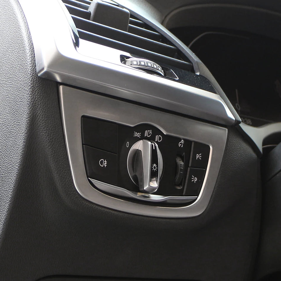 Headlight Switch Knob Panel Cover for BMW X3 X4 G01 G02 2018-2022 Chrome Finish Direct Fit Interior Trim