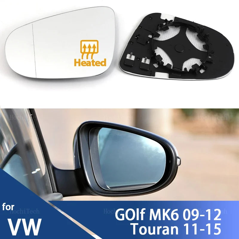 Espejo lateral calefaccionado de vidrio para Volkswagen Golf 6 MK6 Touran