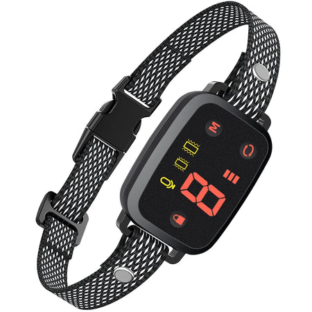 HD Digital Display Anti Bark Dog Collar &ndash; No Remote Control Red