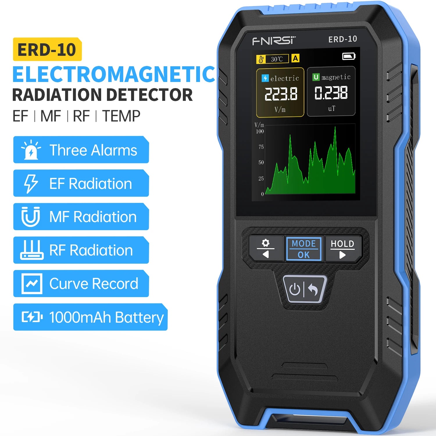 FNIRSI ERD-10 Electromagnetic Radiation Detector &ndash; Accurate Household Appliance Safety Monitor