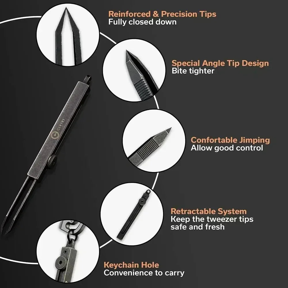 Tac-N Tweeze Retractable Forceps &ndash; Precision Stainless Steel EDC Tool