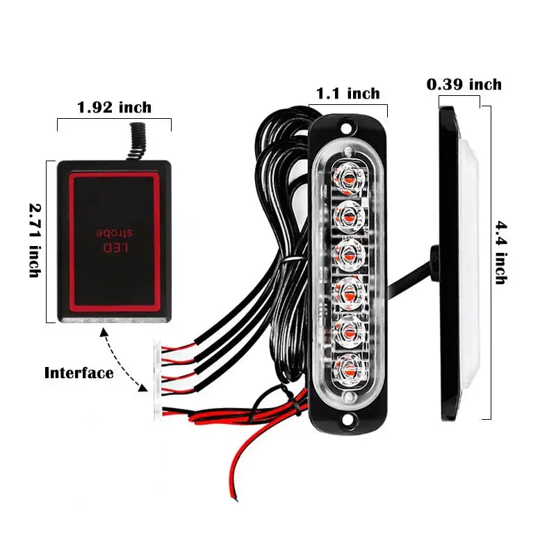 4PCS Grill Car LED Light Strobe Red Blue Emergency Remote Wireless Control Flash Signal Fireman Beacon Warning Lamp Yellow White by InterCyprus Trading Ltd