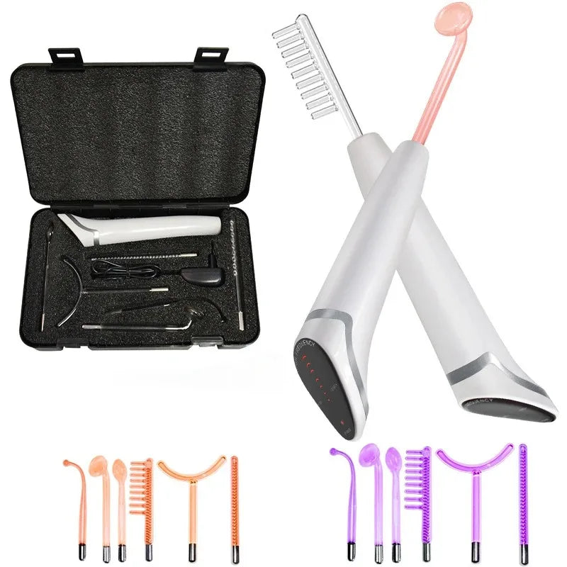 Newest 6 In 1 Spark Electrodes High Frequency Wand &ndash; Glow