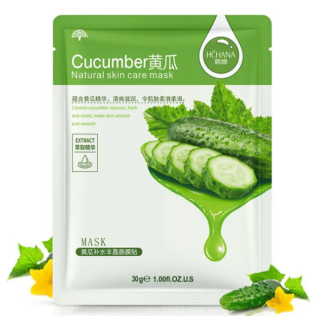 30pcs Natural Plant Facial Masks - Moisturizing, Oil Control &amp; Anti-Aging Cucumber 30p