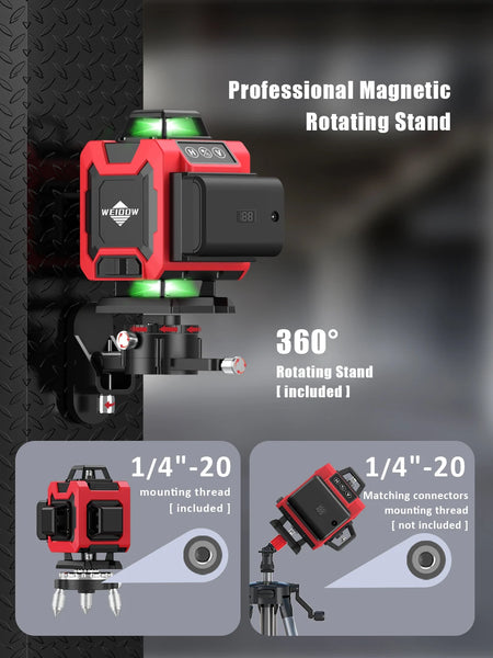 WEIDDW Professional 16-Line 360&deg; Green Beam Laser Level