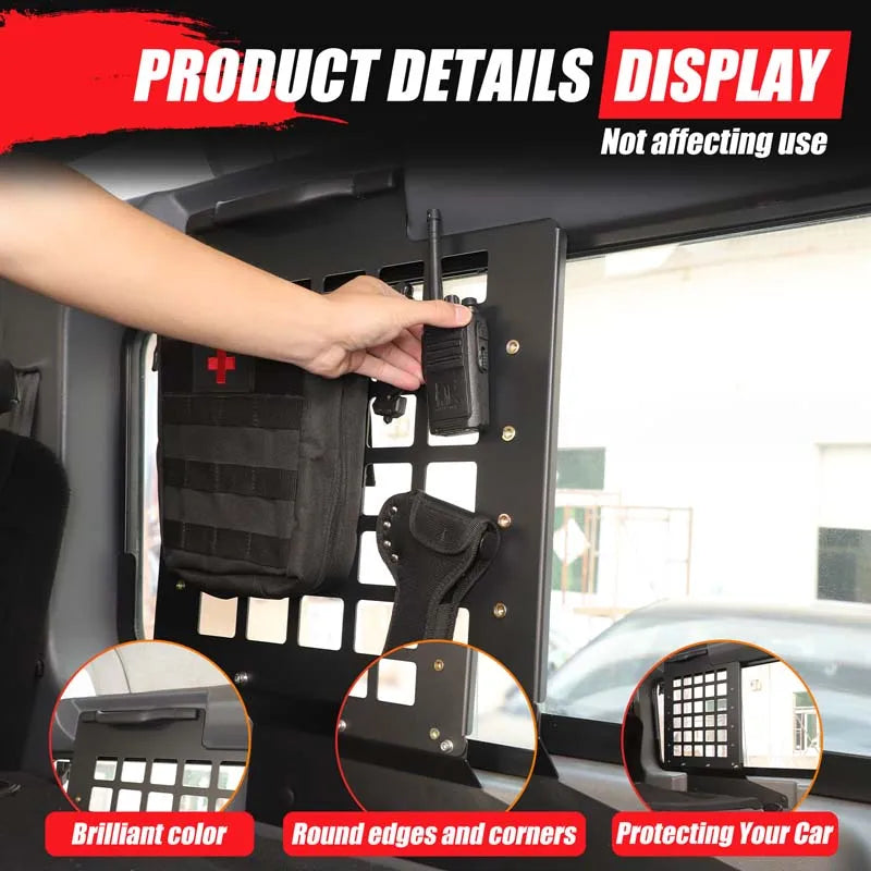 2 szt. aluminiowy czarny boczny uchwyt narzędziowy do bagażnika Defender 110