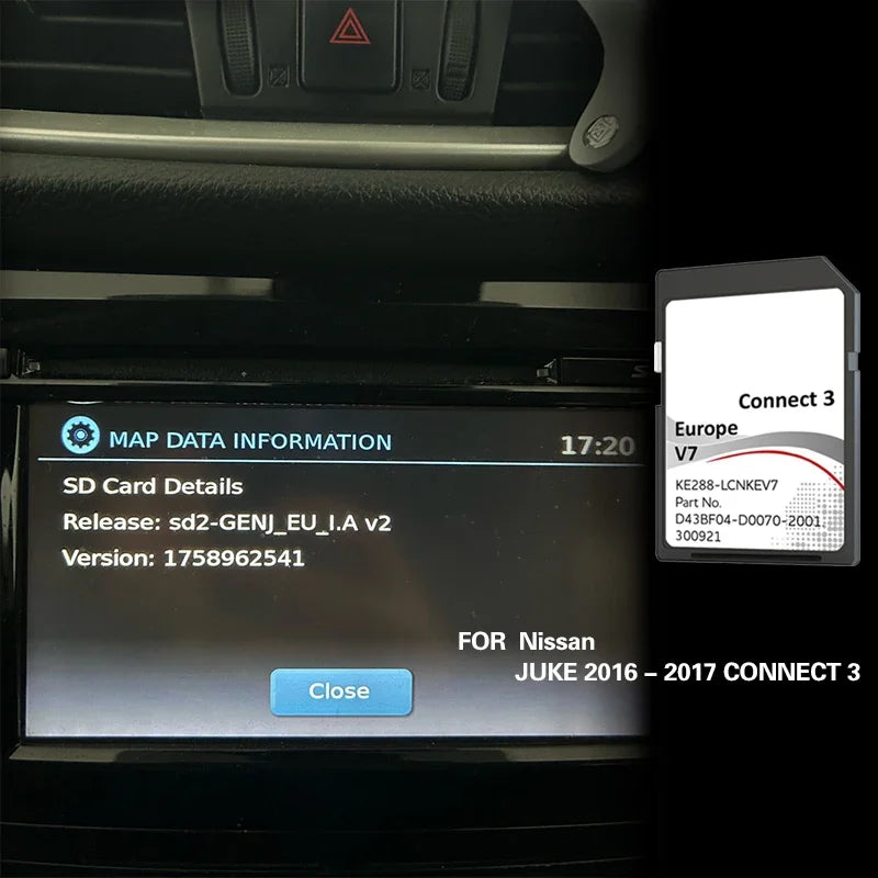 For Nissan JUKE 2016 2017 CONNECT3 V7 - Portugal Maps