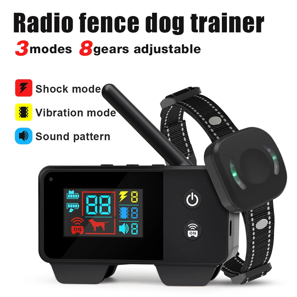 480M Wireless Fence Electronic Collar &ndash; Long Range Training black / EU Plug