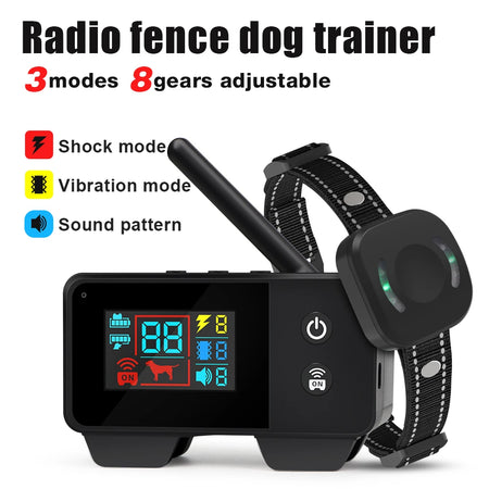 480M Wireless Fence Electronic Collar &ndash; Long Range Training black / EU Plug