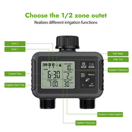 Irrigation Watering Timer &ndash; Automatic Multi-Outlet Control 2 outlets