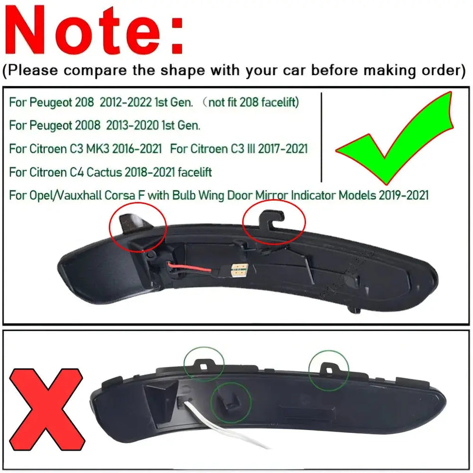 Dynamic LED Turn And Side Marker Lights For Peugeot 208 2008 by InterCyprus Trading Ltd